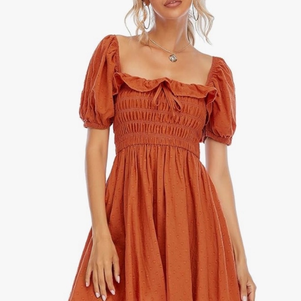 Women’s Half Sleeve Cotton Ruffled Vintage Style Dress